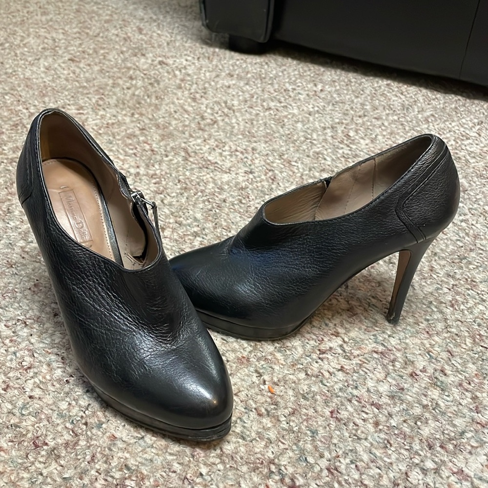 Massimo dutti platform leather almond toe shoes